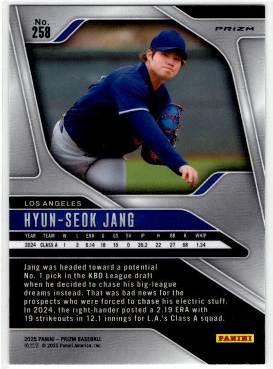 Hyun-Seok Jang 2025 Panini Silver Prizm Card #258