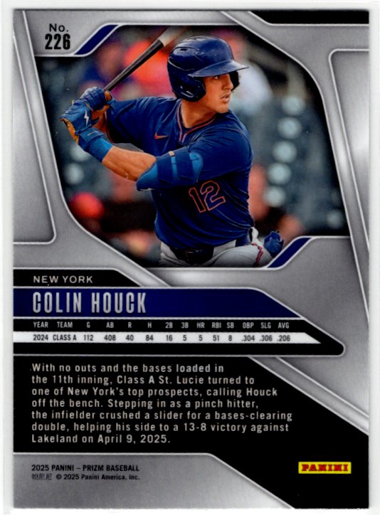 Colin Houck 2025 Panini Silver Prizm Card #226