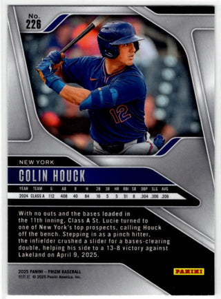 Colin Houck 2025 Panini Silver Prizm Card #226