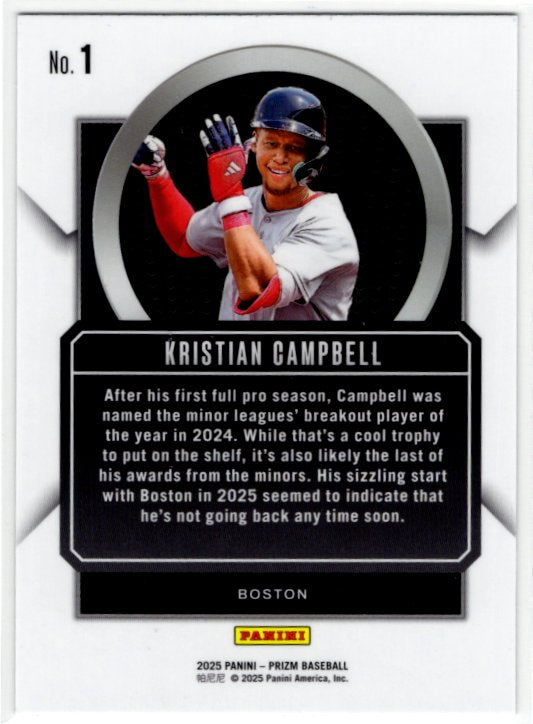 Kristian Campbell 2025 Panini Talisman Prizm RC Card #1
