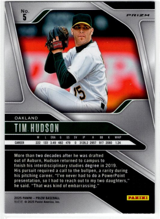 Tim Hudson 2025 Panini Blue Cracked Ice Prizm Card #5