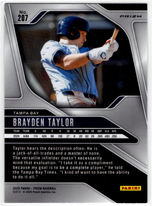 Brayden Taylor 2025 Panini Blue Cracked Ice Prizm Card #207