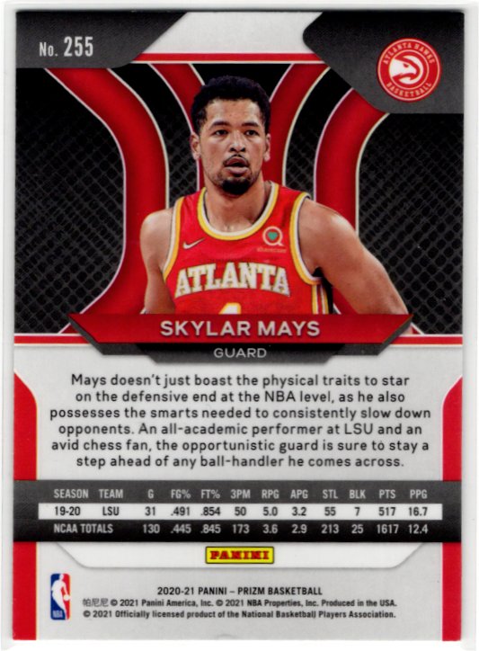 Skylar Mays 2020-21 Panini Prizm #255 RC