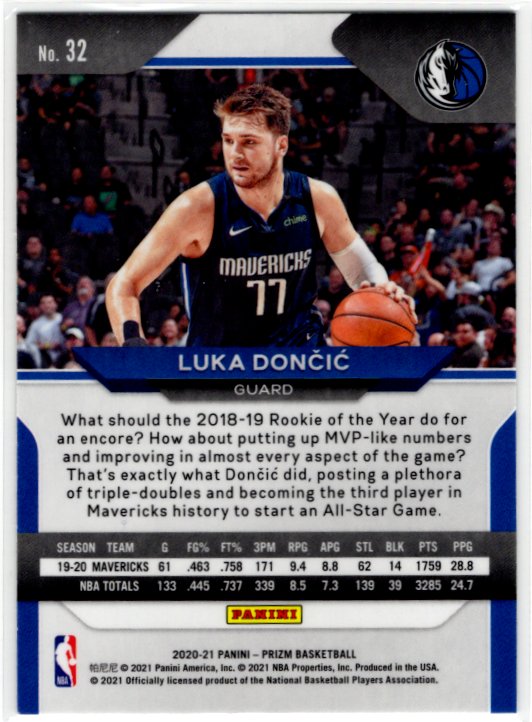 Luka Doncic 2020 Panini Prizm Card #32
