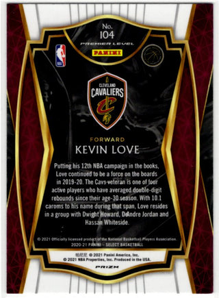 Kevin Love 2020-21 Select Blue Prizm Premier Level Card #104
