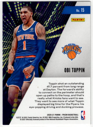 Obi Toppin 2020-21 Panini Prizm Instant Impact Silver Rookie RC #15