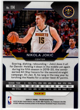 Nikola Jokic 2021-21 Panini Silver Prizm #114