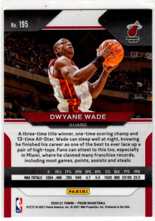 Dwyane Wade 2020-21 Panini Silver Prizm card #195