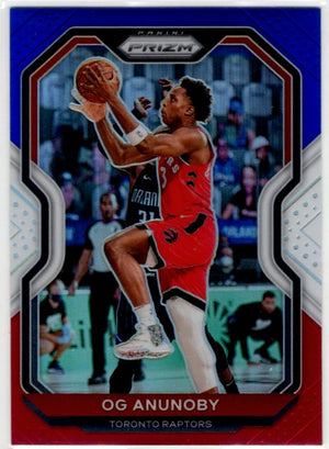 OG Anunoby 2020-21 Panini Blue, White, Red Prizm Card #211