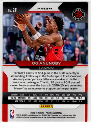 OG Anunoby 2020-21 Panini Blue, White, Red Prizm Card #211