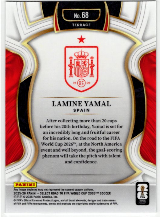 Lamine Yamal 2026 Panini Select Road To World Cup #68