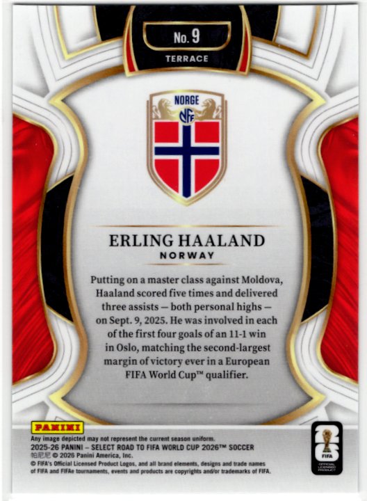 Erling Haaland 2025-26 Panini Select Road to World Cup Card #2