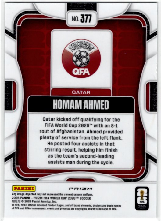 Homam Ahmed 2025-26 Panini Prizm Fifa World Cup #377