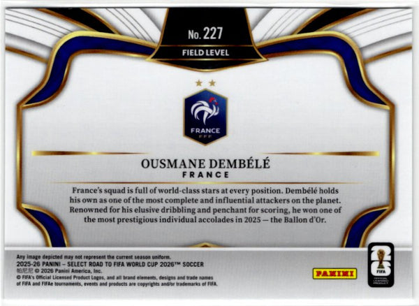 Ousmane Dembele 2025-26 Panini Select Road to World Cup Card #227
