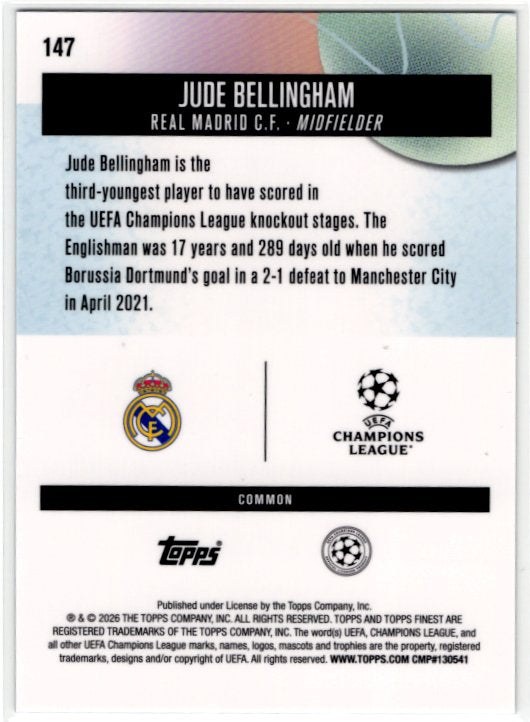 Jude Bellingham 2026 Topps Finest UEFA Clubs Competitions #147