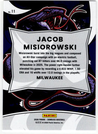 Jacob Misiorowski 2026 Panini Donruss Unleashed RC #11