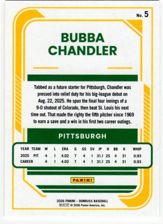Bubba Chandler 2026 Panini Donruss Rated Rookie RC #5