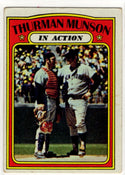 Thurman Munson 1972 Topps In Action Card #442