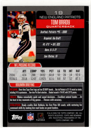 Tom Brady 2005 Bowman Card #19