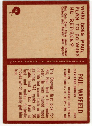 Paul Warfield 1967 Philadelphia Card #46