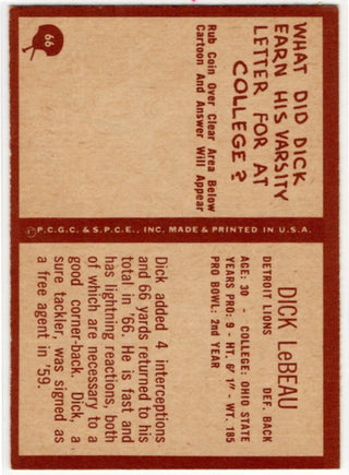 Dick LeBeau 1967 Philadelphia Card #66
