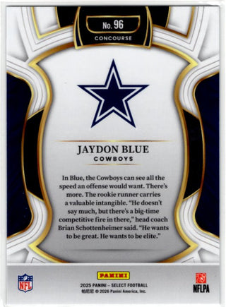 Jaydon Blue 2025 Panini Select Concourse Silver Prizm RC Card #96