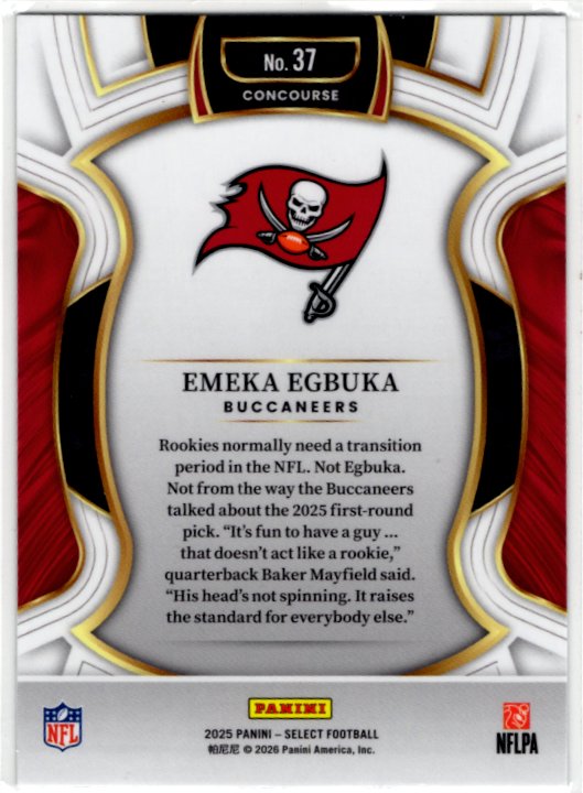 Emeka Egbuka 2025 Panini Select Concourse RC Card #37