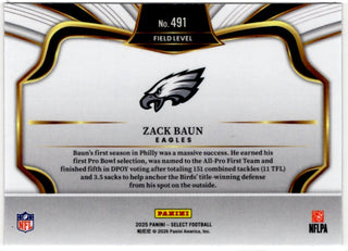 Zack Baun 2025 Panini Select Field Level RC Card #491