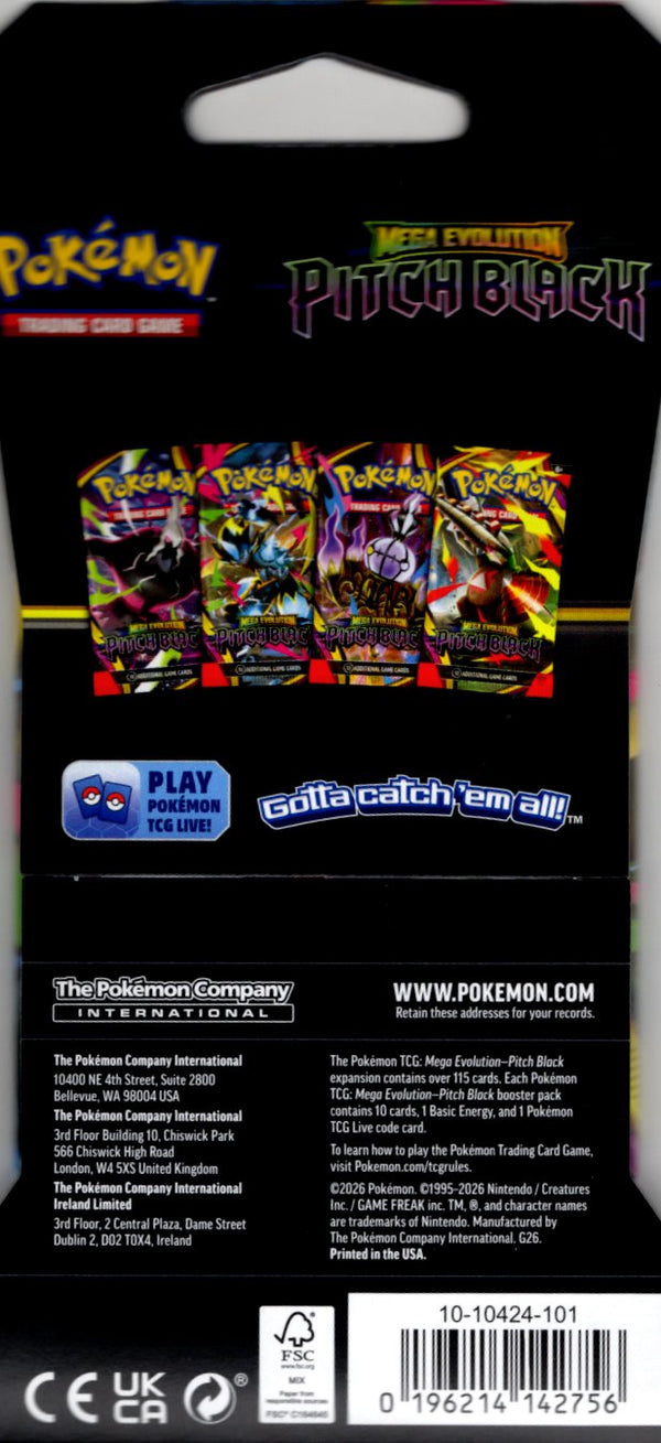 Pokemon Mega Evolution: Pitch Black Mega Zeraora Sleeved Booster Pack