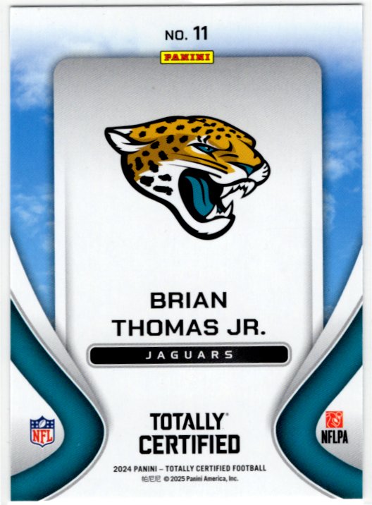 Brian Thomas Jr 2024 Panini Totally Certified Franchise Foundations RC Card #11