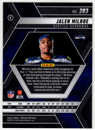 Jalen Milroe 2025 Panini Mosiac RC Card #283