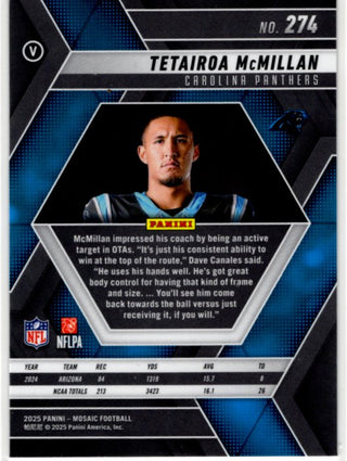 Tetairoa McMillan 2025 Panini Mosiac RC Card #274