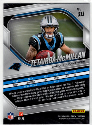 Tetairoa McMillan 2025 Panini Prizm RC Card #311