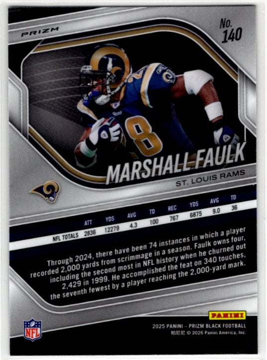 Marshall Faulk 2025 Panini Prizm Black Card #140