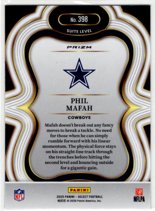 Phil Mafah 2025 Panini Select Suite Level Prizm RC Card #398