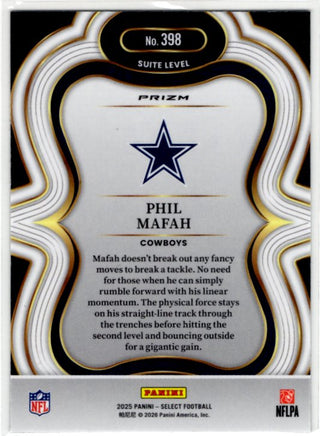 Phil Mafah 2025 Panini Select Suite Level Prizm RC Card #398