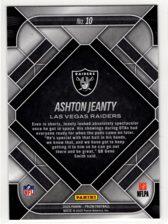 Ashton Jeanty 2025 Panini Emergent Select Prizm RC Card #10
