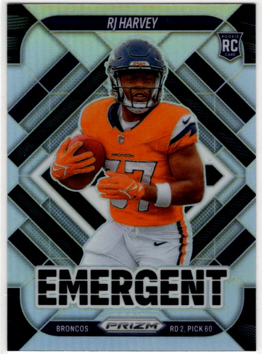 RJ Harvey 2025 Panini Emergent Select Prizm RC Card 16
