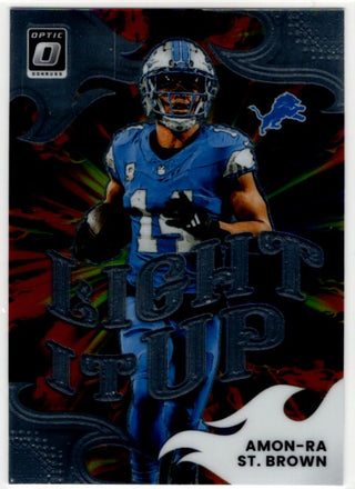 Amon-Ra St. Brown 2025 Panini Donruss Optic Light It Up Card #15