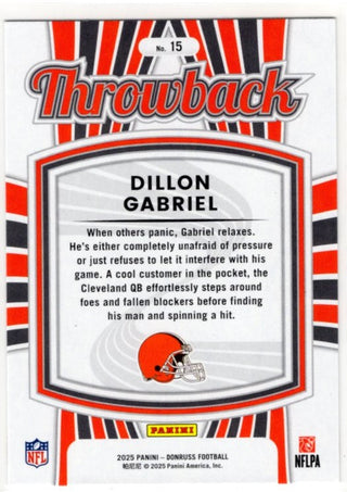 Dillon Gabriel 2025 Panini Donruss Rated Rookie Throwback Card #15