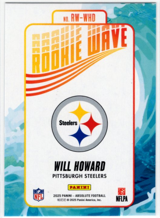 Will Howard 2025 Panini Absolute Rookie Wave RC Card #RW-WHD