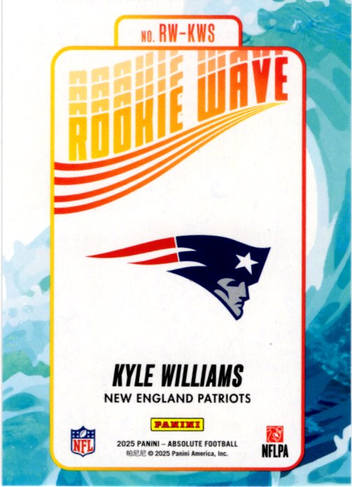 Kyle Williams 2025 Panini Absolute Rookie Wave RC Card #RW-KWS