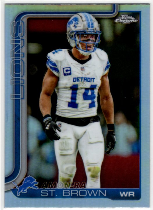 Amon Ra ST. Brown 2025 Topps Chrome Refractor Card #98