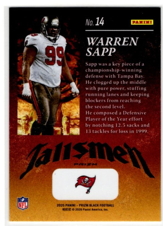 Warren Sapp 2025 Panini Prizm Black Talisman #14