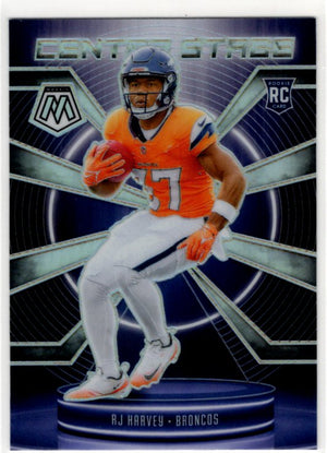 RJ Harvey 2025 Panini Mosaic Centerstage Prizm RC Card #14