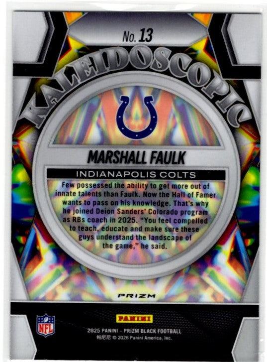 Marshall Faulk 2025 Panini Prizm Black Kaleidoscopic Card #13