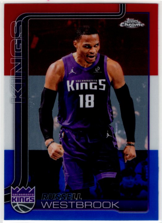 Russell Westbrook 2025/26 Topps Chrome Red White & Blue Update Card #84