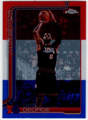 Paul George 2025/26 Topps Chrome Red White & Blue Update Card #77