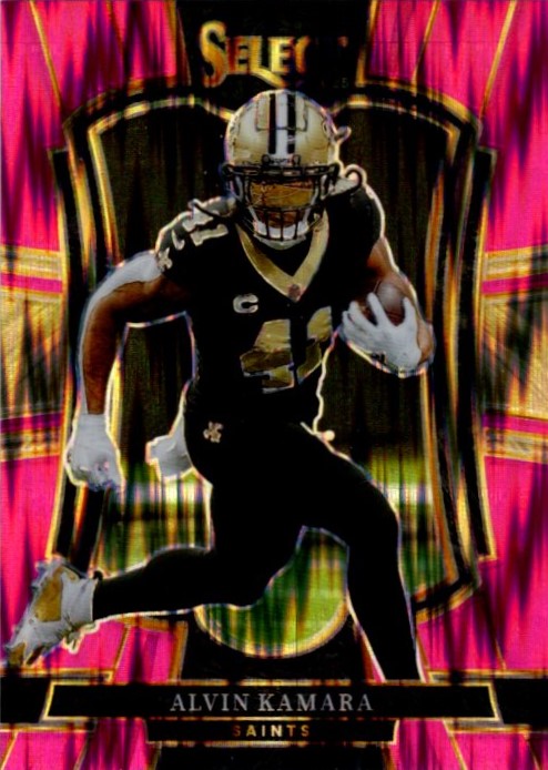 Alvin Kamara 2025 Panini Select Premier Level Pink Shock Prizm Card #140