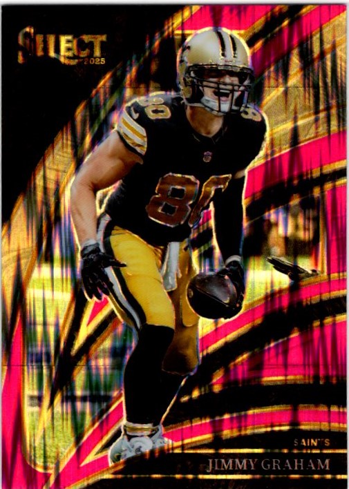 Jimmy Graham 2025 Panini Select Club Level Pink Shock Prizm Card #249